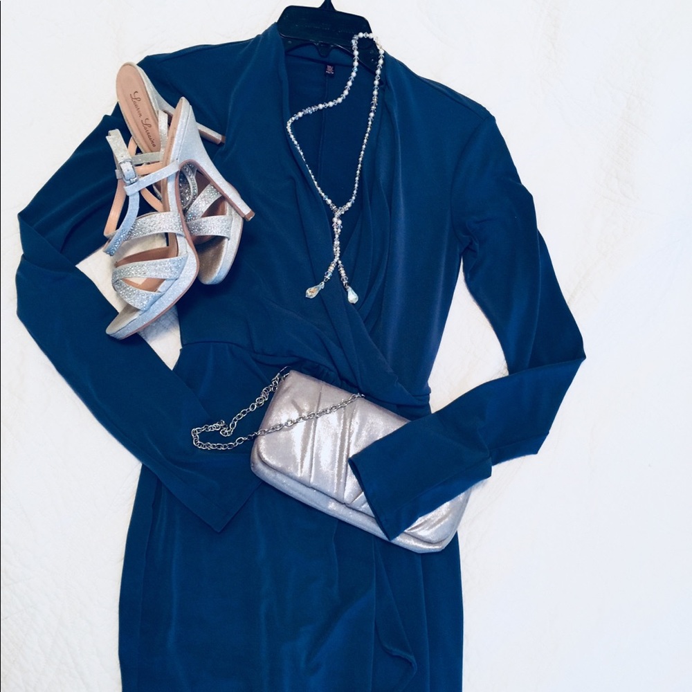 Slate Blue Surplice Dress Victoria’s Secret XS